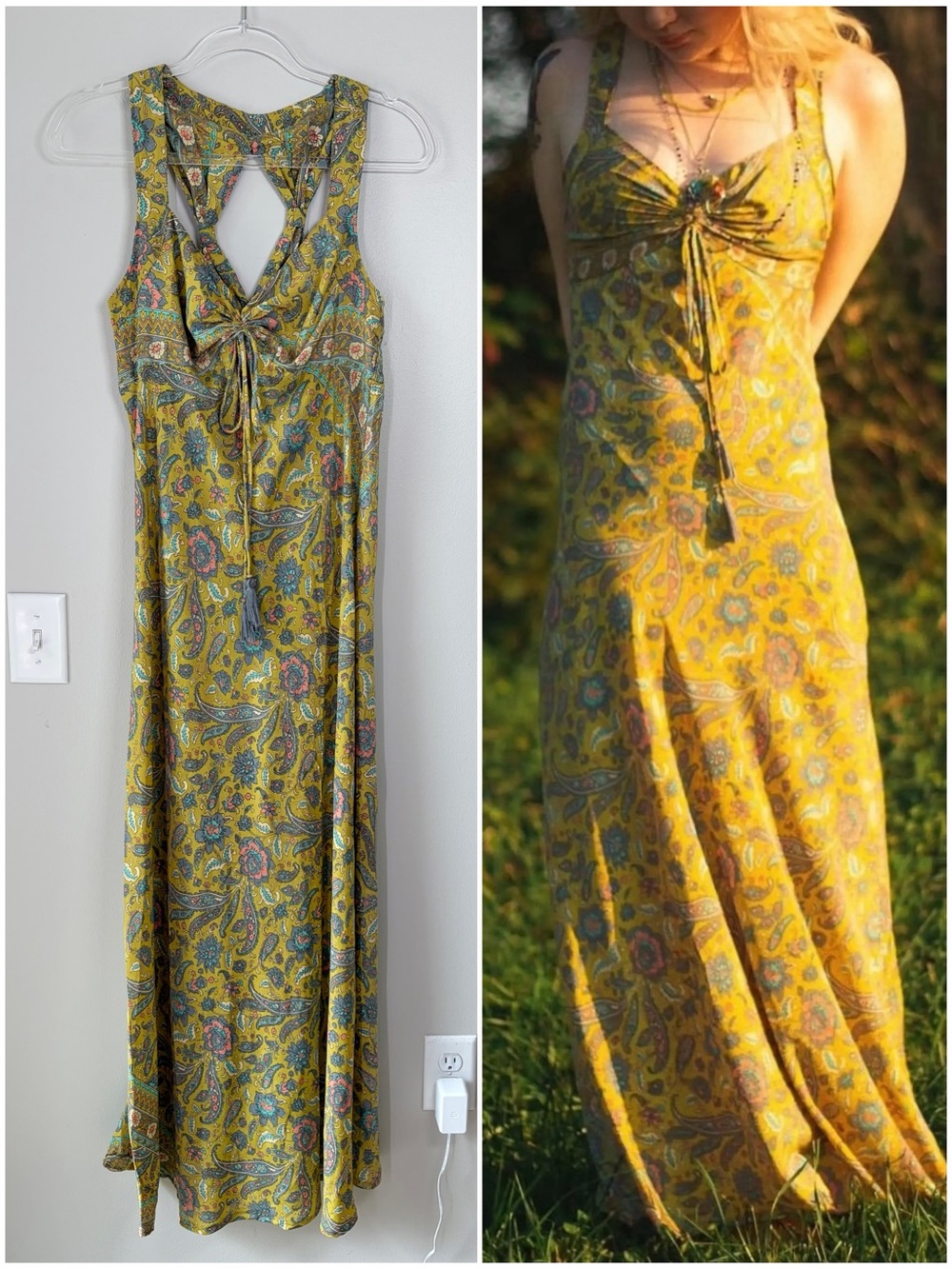 Earthbound Paisley Floral Print Maxi Dress